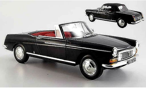 Peugeot 404 Cabriolet 1/18 Norev Convertible black 1967 diecast model cars