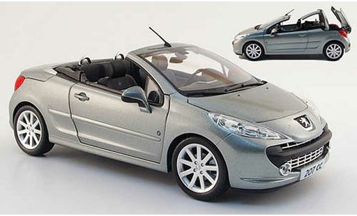 Peugeot 207 CC 1/18 Norev roland garros grey 2008 diecast model cars