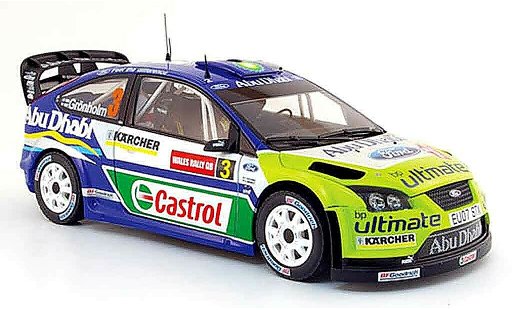 Ford Focus RS WRC 1/18 Sun Star no.3 bp/abu dhabi rallye pays de galles 2007 diecast model cars