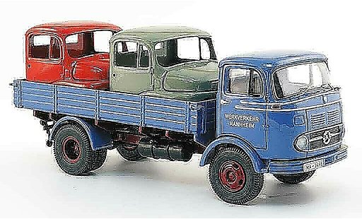 Mercedes LP 911 Base 1/43 Premium Cls flatbed blue avec Fahrerhauser Ladegut diecast model cars