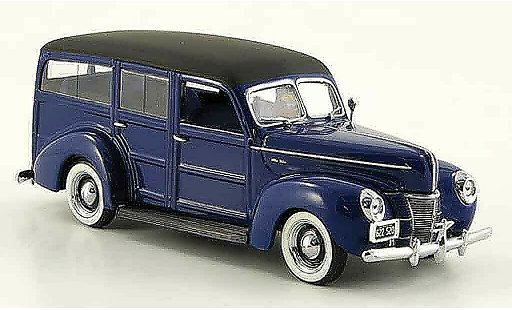 Ford 1940 Woody 1/43 Minichamps V8 De Luxe blue diecast model cars