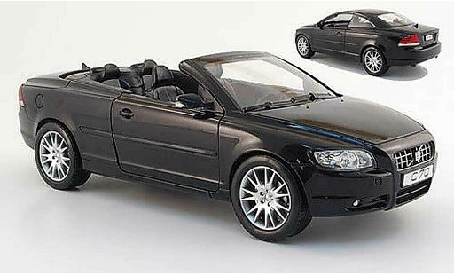 Volvo C70 Cabriolet 1/18 Powco black 2006 diecast model cars