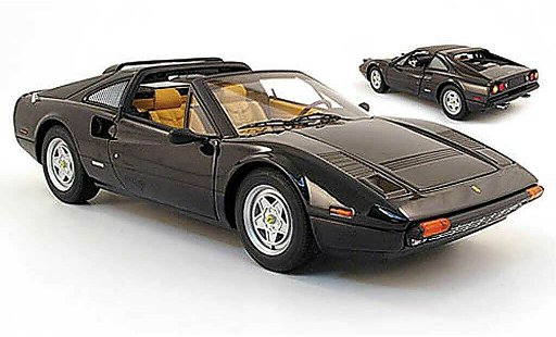 Ferrari 308 GTS 1/18 Hot Wheels black diecast model cars