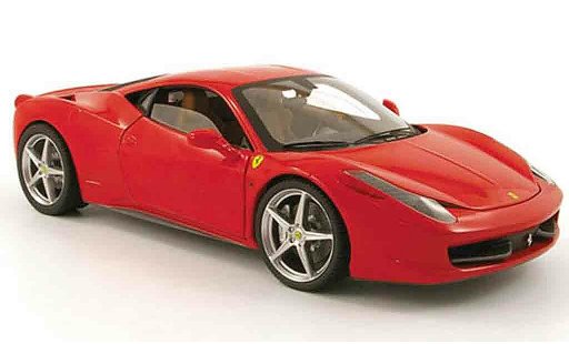 Ferrari 458 Italia 1/18 Hot Wheels red 2009 diecast model cars