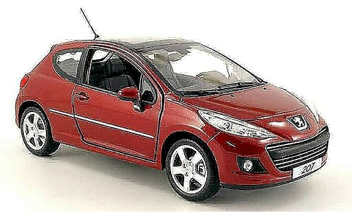 Peugeot 207 Base 1/18 Norev 3 portes red 2009 diecast model cars