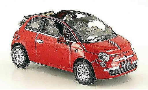 Fiat 500 Cabrio 1/43 Norev C red openes Rollroof 2009 diecast model cars
