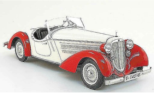 Audi 225 roadster 1/18 CMC front red/white 1935 diecast model cars