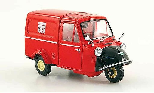 Daihatsu Midget Fourgonnette 1/43 Ebbro van Post red black 1961 diecast model cars