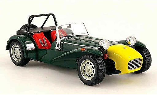 Caterham Super Seven roadster 1/18 Kyosho green et yellow diecast model cars