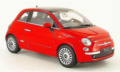 Fiat 500 Base 1/18 Welly red 2007 diecast model cars