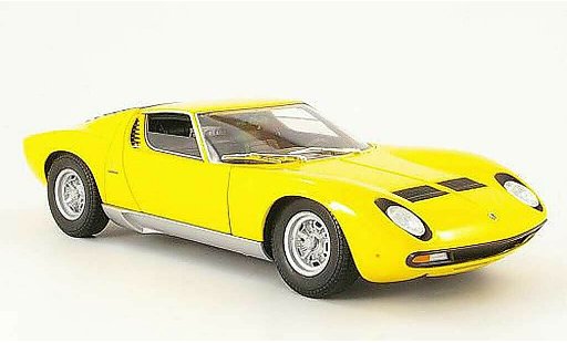Lamborghini Miura SV 1/18 Welly yellow 1971 diecast model cars