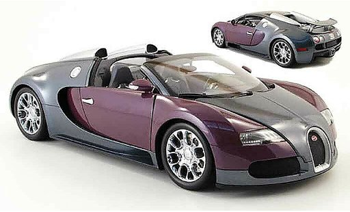 Bugatti Veyron Grand Sport 1/18 Minichamps grey/purple 2009 diecast model cars