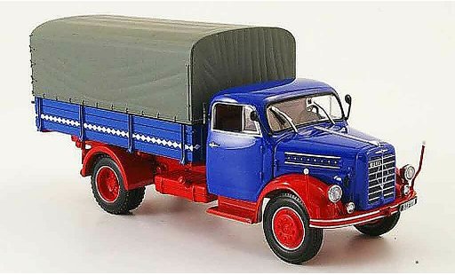 Borgward B4500 plateau 1/43 Minichamps flatbed Plane blue red avec Rautenband 1954 diecast model cars