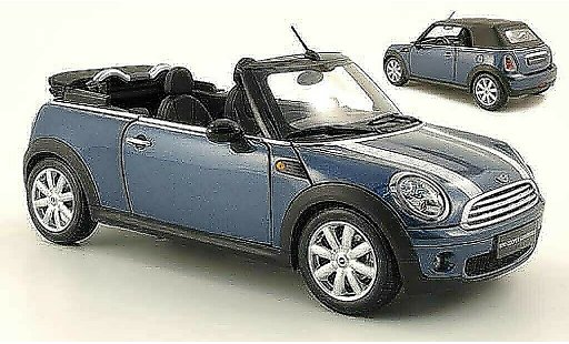 Mini Cabriolet Base 1/18 Kyosho blue bandes whites 2009 diecast model cars