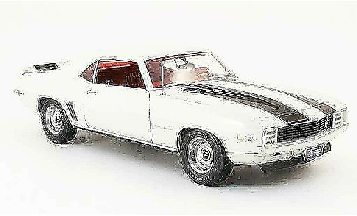 Chevrolet Camaro Z28 1/18 Highway 61 rs creme white/black 1969 diecast model cars
