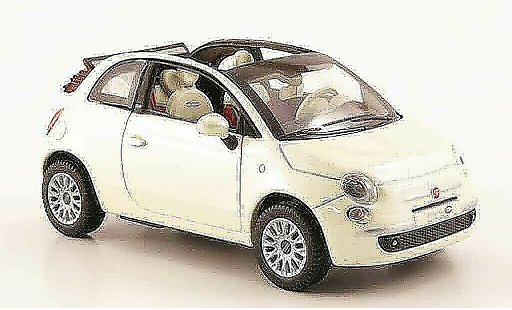 Fiat 500 Cabrio 1/43 Norev C white avec geoffnetem folding roof 2009 diecast model cars