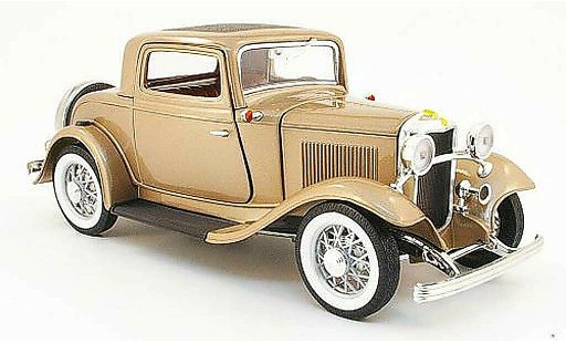 Ford 1932 3 Window Coupe 1/18 Yat Ming beige diecast model cars