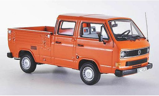 Volkswagen T3 A 1/43 Minichamps Doka-flatbed orange 1983 diecast model cars