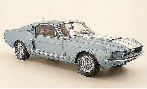 Shelby GT 500 1967 1/18 Autoart blue with whiteen stripes diecast model cars