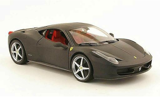 Ferrari 458 Italia 1/18 Hot Wheels matt black diecast model cars