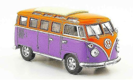 Volkswagen Combi Base 1/43 Yat Ming t1 samba purple orange 1962 diecast model cars