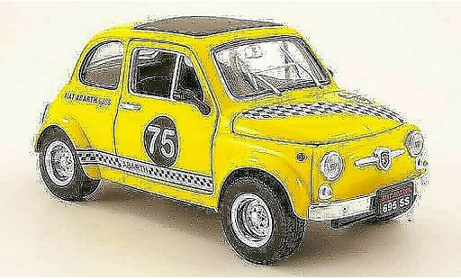 Fiat 500 Abarth 1/18 Mondo Motors 695ss yellow no.75 diecast model cars