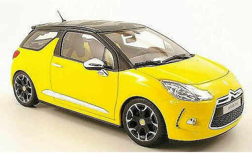 DS Automobiles DS3 Berline 1/18 Norev yellow/black 2010 diecast model cars
