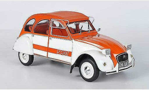Citroen 2CV Berline 1/18 Solido Spot orange/white 1976 diecast model cars