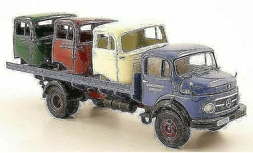 Mercedes LP 911 Base 1/43 Premium ClassiXXs Flachflatbed Werkverkehr Mannheim avec 3 Fahrerhausern als Ladegut diecast model cars