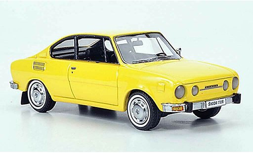 Skoda 110 Coupe 1/43 Neo yellow 1972 diecast model cars