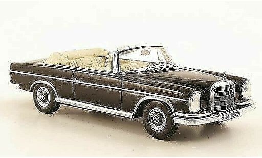 Mercedes 300 Cabriolet 1/43 Spark Convertible (W112/3) black 1963 diecast model cars