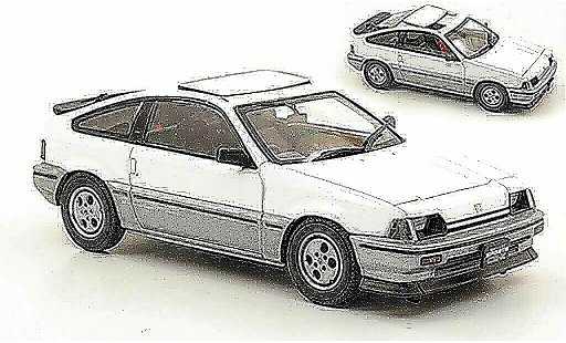 Honda CR-X Ballade 1/43 Ebbro Sports Si white/grey 1984 diecast model cars