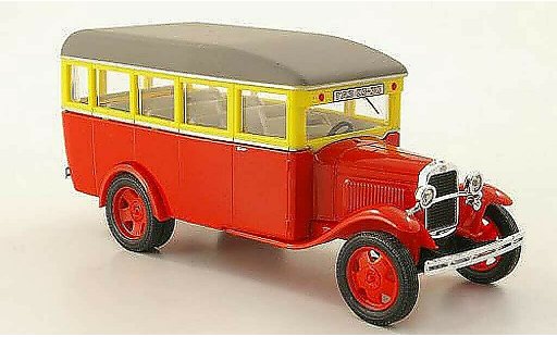 Gaz 03-30 Base 1/43 Nash Avtoprom red/yellow/grey diecast model cars