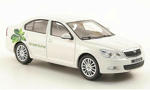 Skoda Octavia Green Line 1/43 Abrex white 2008 diecast model cars