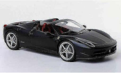 Ferrari 458 Italia Spider 1/18 Hot Wheels Elite matt black diecast model cars