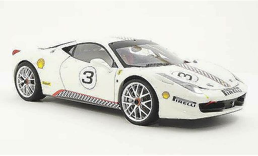 Ferrari 458 Challenge 1/18 Hot Wheels Elite No.3 white (Elite) diecast model cars