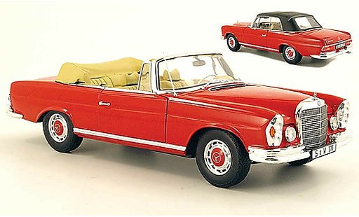 Mercedes 280 1969 1/18 Norev SE Convertible (W111) red diecast model cars