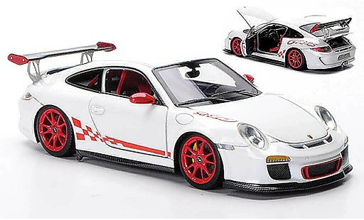 Porsche 911 GT3 RS 1/43 FrontiArt 2010 white/red diecast model cars