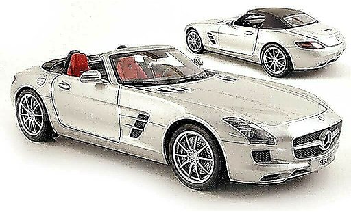 Mercedes SLS Roadster 1/18 Minichamps roadster AMG (R197) grey metallisee 2011 diecast model cars