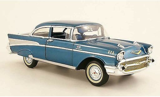 Chevrolet Bel Air Coupe 1/18 Highway 61 1957 blue diecast model cars