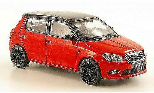 Skoda Fabia II 1/43 Abrex red with blackem roof and Felgen 2010 diecast model cars