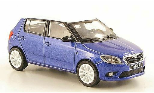 Skoda Fabia II 1/43 Abrex blue with whiteem roof and Felgen 2010 diecast model cars