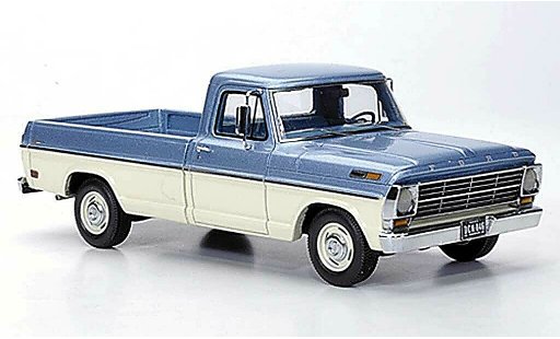 Ford F-100 Pickup 1/43 Neo F 100 Pick Up grey blue/white 1968 diecast model cars