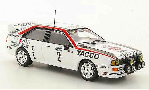 Audi Quattro rallye 1/43 Hachette No.2 Yacco B.Darniche / A.Mahe Rally Lyon-Charbonnieres 1984 diecast model cars