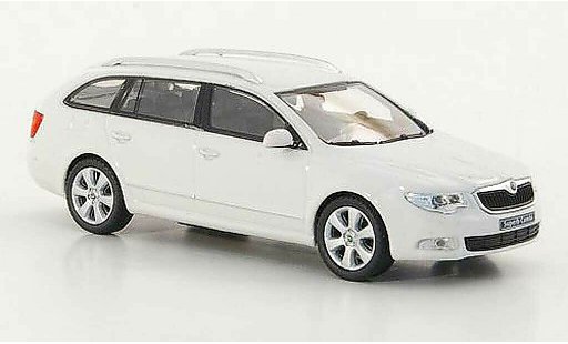 Skoda Superb 2009 1/43 Abrex Combi white diecast model cars