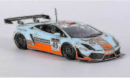 Lamborghini Gallardo LP600-4 1/43 Fujimi GT3 No.45 Gulf Racing A.Barles i /F.Fatien / K.A.Azhari / F.Giroix 24h Spa 2011 diecast model cars