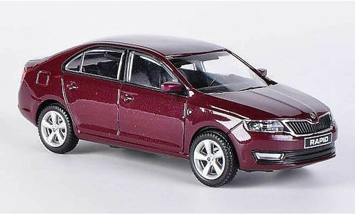 Skoda Rapid Base 1/43 Abrex red 2012 diecast model cars