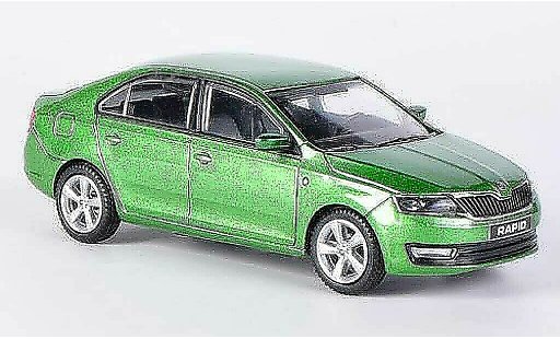 Skoda Rapid Base 1/43 Abrex green 2012 diecast model cars