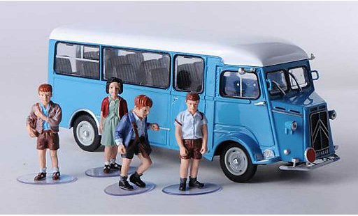 Citroen Type H Fourgonnette 1/43 Eligor Schulbus blue/white with 4 Figuren diecast model cars