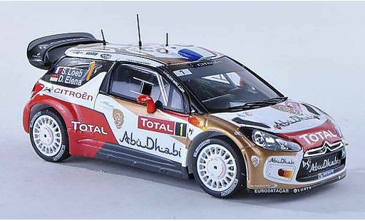 DS Automobiles DS3 WRC 2013 1/43 Spark No.1 Abu Dhabi Rally Monte Carlo S.Loeb/D.Elena diecast model cars